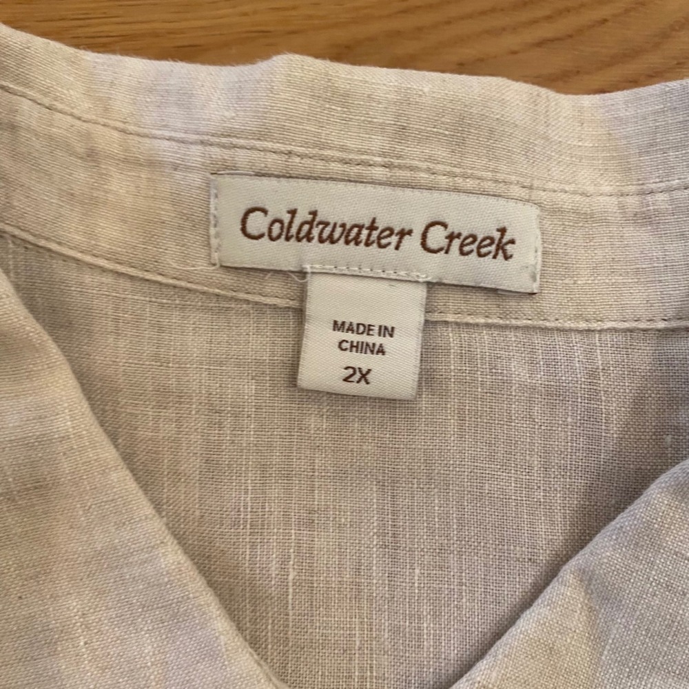 Coldwater Creek Womens 100% Linen Top Sleeveless Size 2x - Picture 4 of 5